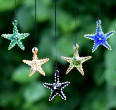 Multicolor Beach Theme Assorted Starfish Christmas Tree Ornaments Set of 10 Pcs